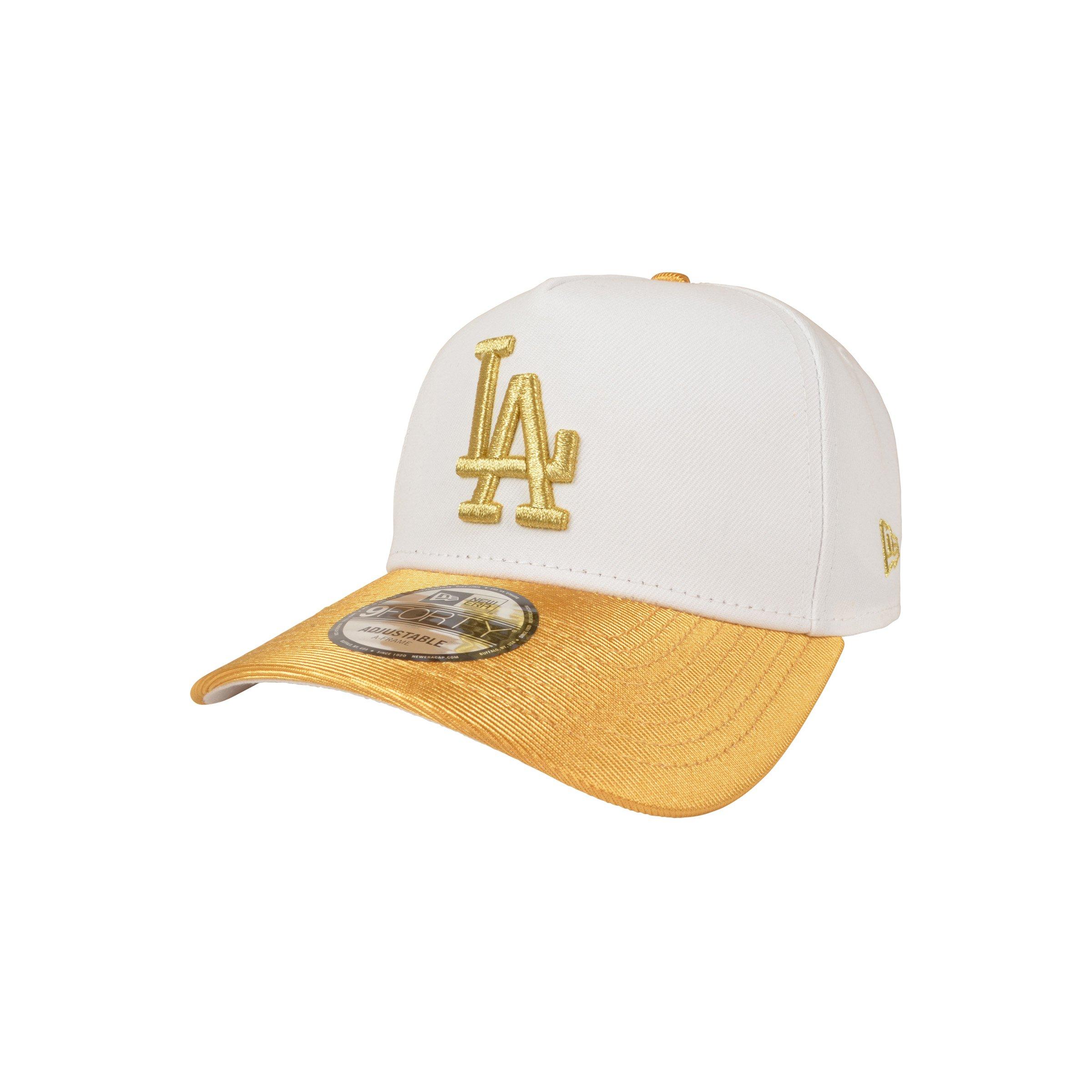 New Era Los Angeles Dodgers 9FORTY A-Frame Met Gold Snapback Hat - White/Gold - WHITE/GOLD